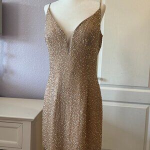 Sherri Hill Champagne Mini Dress